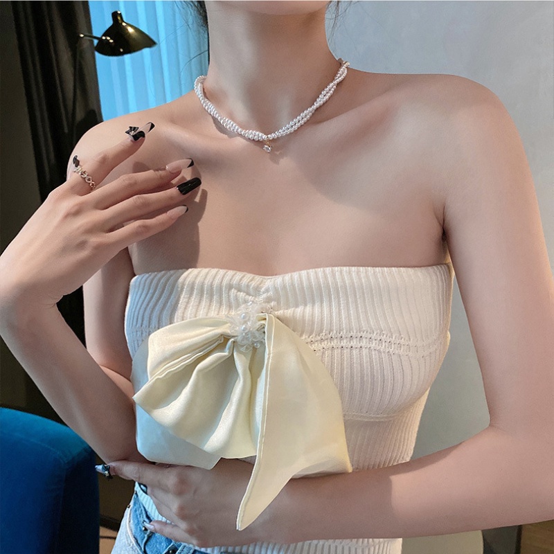 Vòng cổ Hai Lớp Đính Ngọc Trai Và Pha Lê Phong Cách Cổ Điển Sang Trọng Thời Trang Cho Nữ