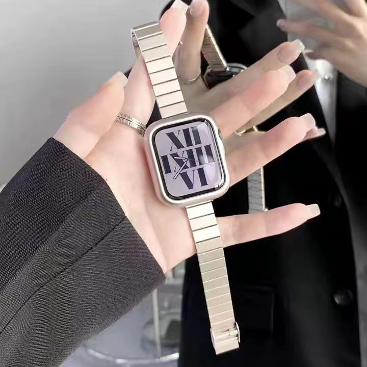 Dây Đeo Đồng Hồ Bằng Kim Loại Mỏng 41mm 45mm Cho iWatch 6 SE 5 4 3 40mm 44mm 38mm 42mm