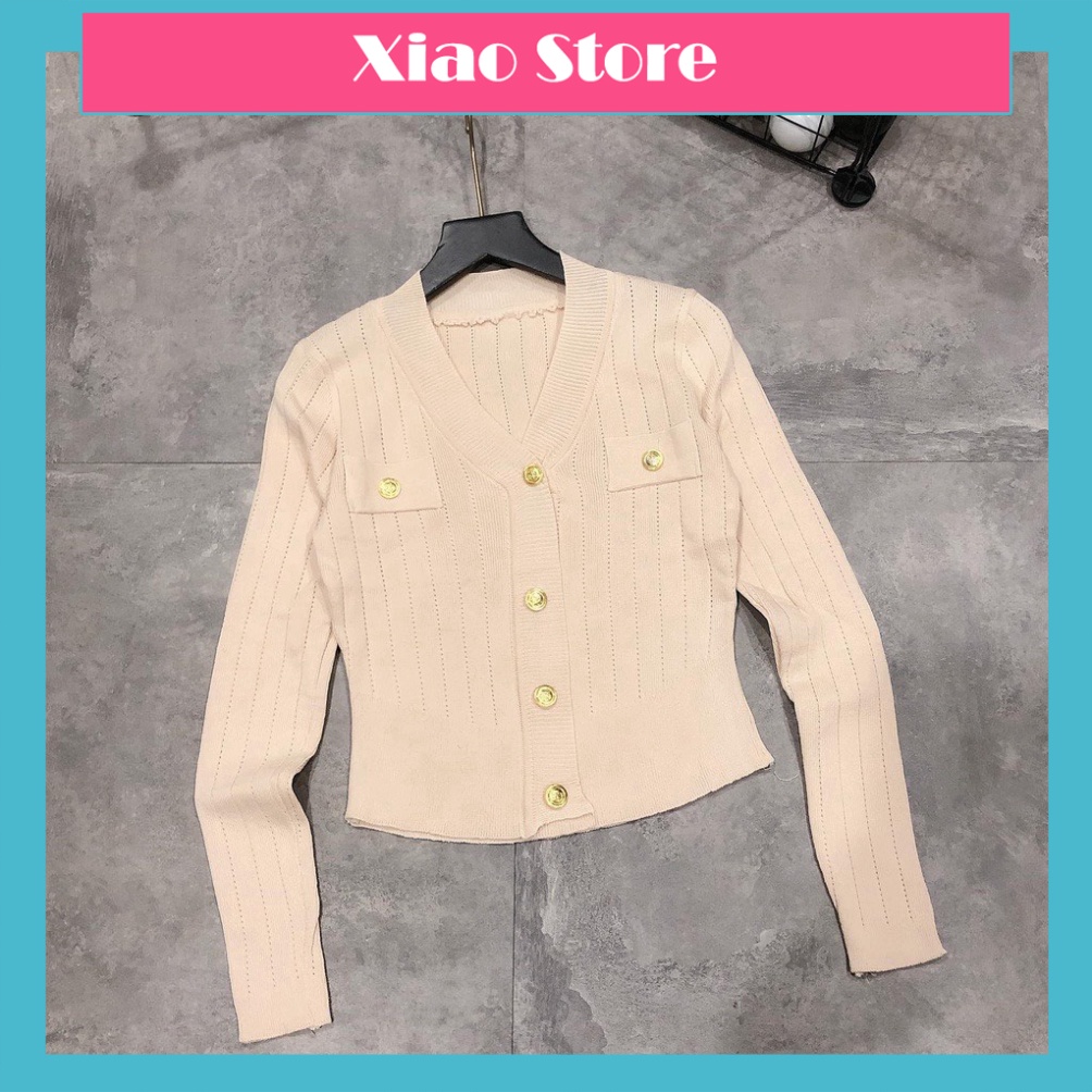 Áo len tăm mongtoghi cổ V phối cúc đồng hàng QCCC chất đẹp A313 xiaostore ullzzang, hot trend, idol korea