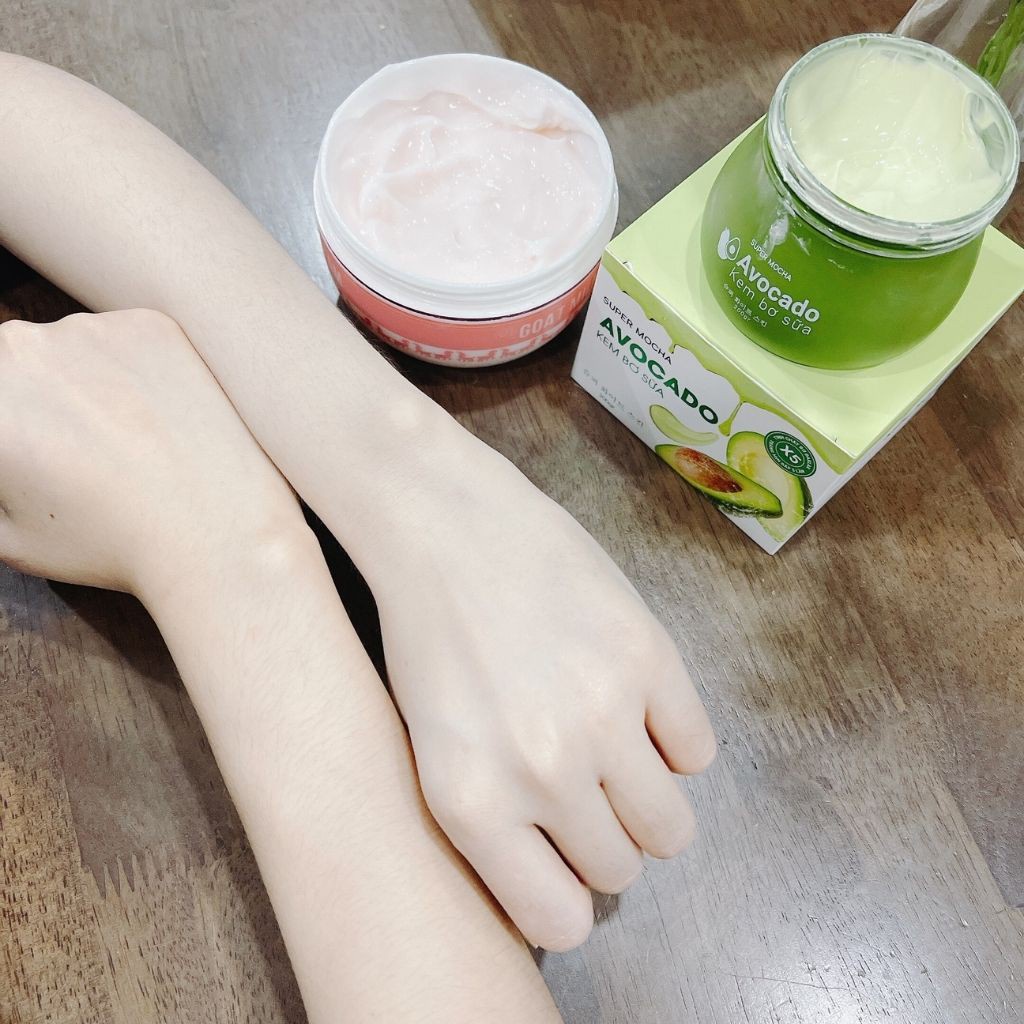 Kem Bơ Sữa  AVOCADO + Body Sữa Dê SUPER MOCHA - Bộ đôi dưỡng trắng, dưỡng mịn siêu .