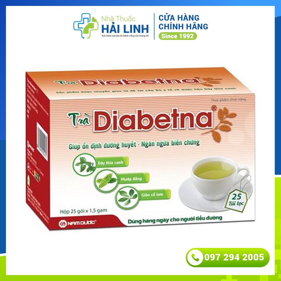 Trà Diabetna [CHÍNH HÃNG NAM DƯỢC] - Trà giảm mỡ máu, xơ vữa động mạch, giảm đường huyết