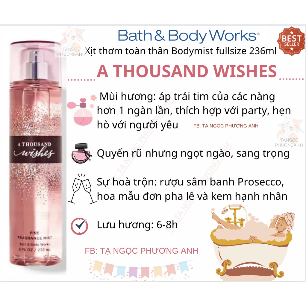 NƯỚC HOA, MIST BATH & BODY WORKS