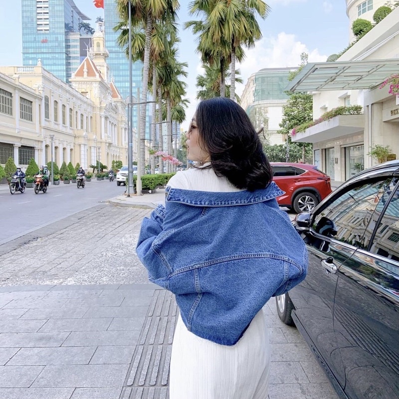 Áo khoác jean dáng croptop, jacket denim
