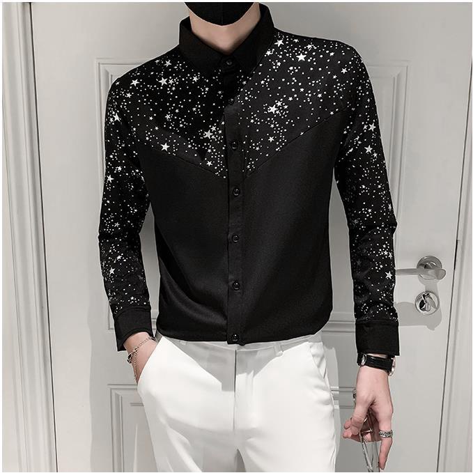 Áo sơ mi, áo sơ mi in sao  đẳng cấp,tạo điểm nhấn cuốn hút, hàng thiết kế cao cấp H59