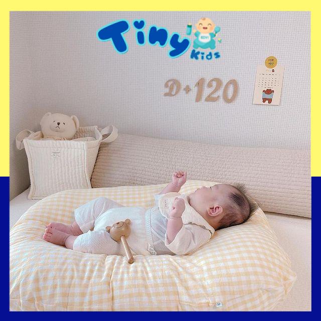 Đệm Thông Minh Cotton Phong Cách Hàn Chần Bông Cao Cấp Chống Móp Đầu Cho Bé (Size 70 x 70cm) - Tiny Kids