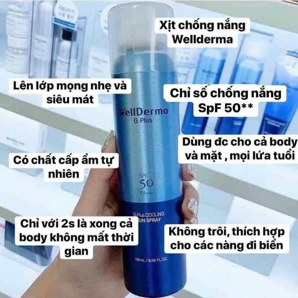 Xịt Chống Nắng WELLDERMA G Plus Cooling Sun Pray Hàn Quốc - BFN.MALL