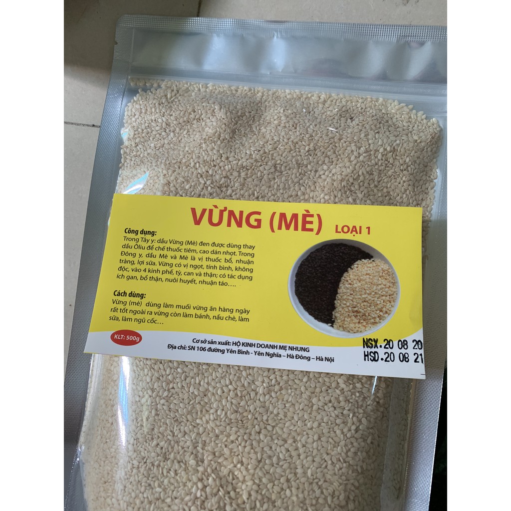 ❤️VỪNG (MÈ) TRẮNG SIÊU SẠCH túi zip(500g)❤️