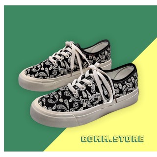 Giày thể thao canvas buộc dây hoạ tiết ulzzang