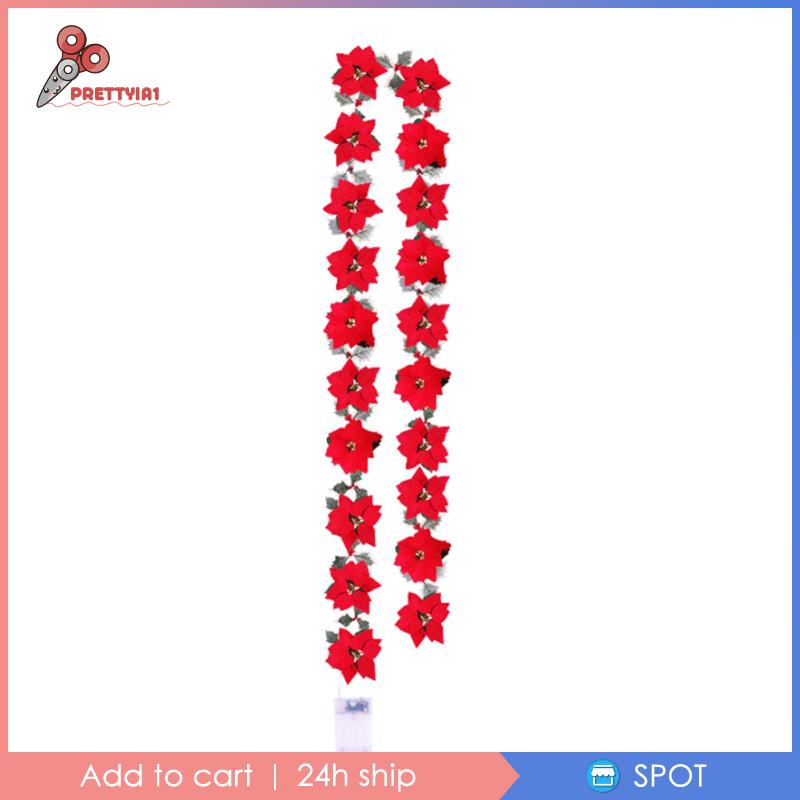 [Prettyia1] Dây Đèn LED 2m Hình Bông Hoa Trang Trí Giáng Sinh