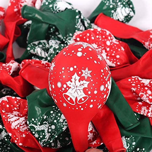 10 Bong bóng mủ cao su kích thước 10 inch màu xanh lá / đỏ dùng trang trí giáng sinh