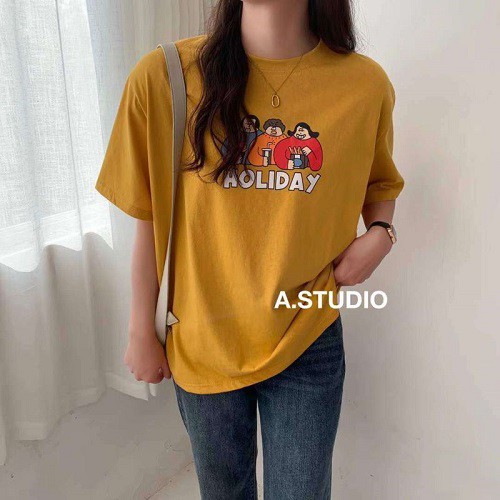 Áo phông Holliday in hình tay lỡ, áo thun 2T unisex form rộng P3 | BigBuy360 - bigbuy360.vn