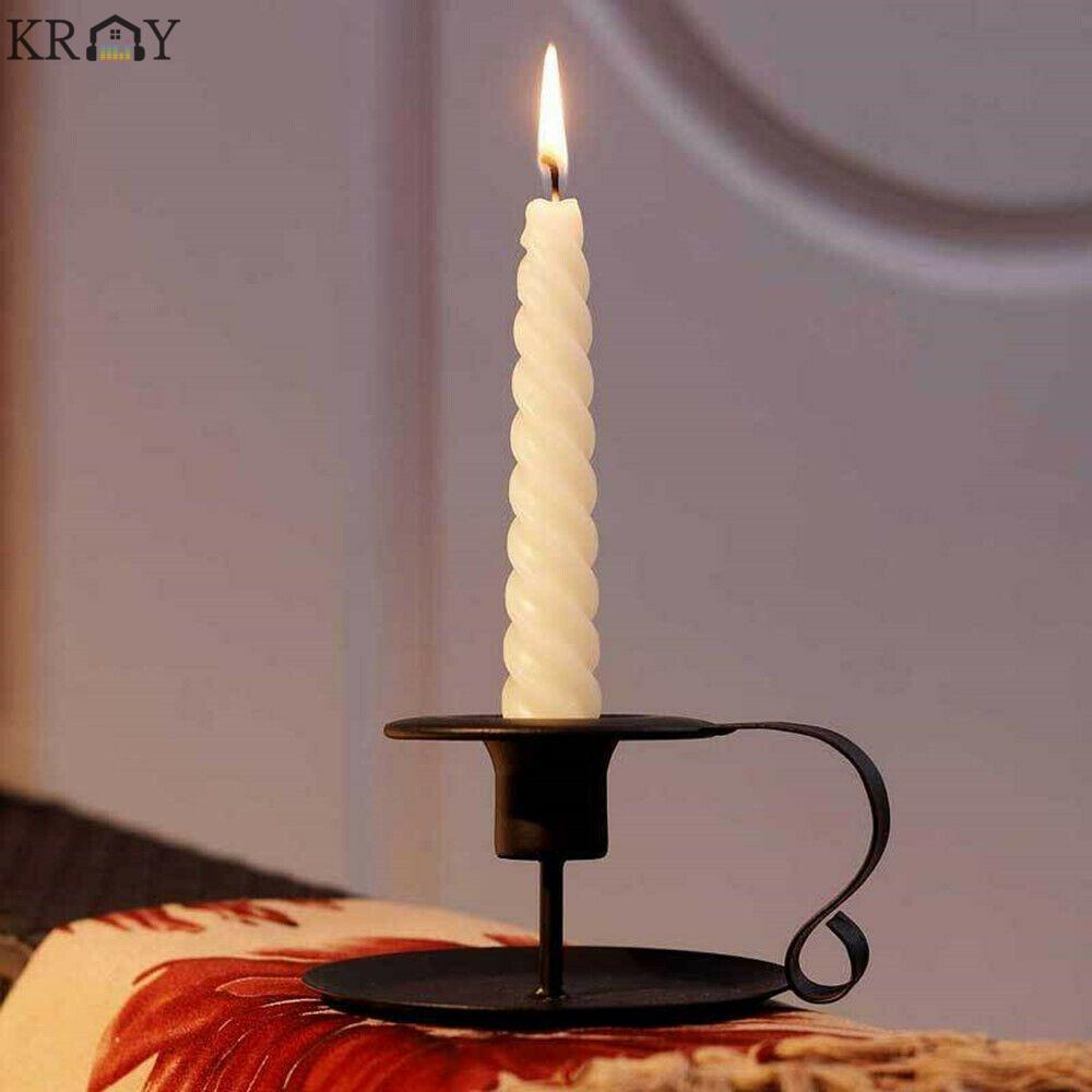 Giá đỡ đèn cầy bằng kim loại màu đen độc đáo trang trí bàn ăn