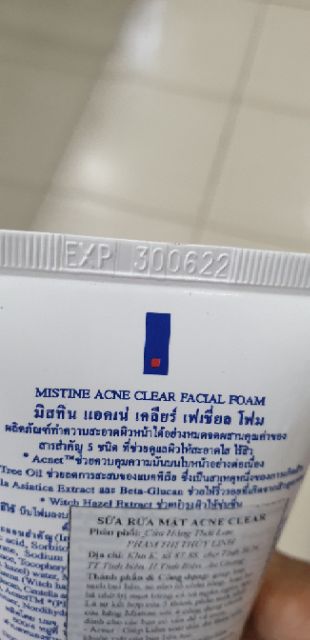 Sữa rửa mặt Mistine Acne Facial Foam