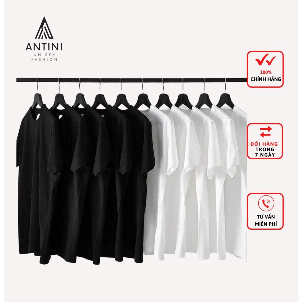 Áo thun tay lỡ form rộng Unisex Chất 100% Cotton - 4 Chiều ANTINI Basic Tee