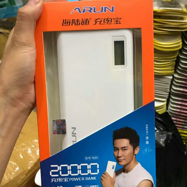 Pin sạc dự phòng 20000mah arun 2 cổng usb