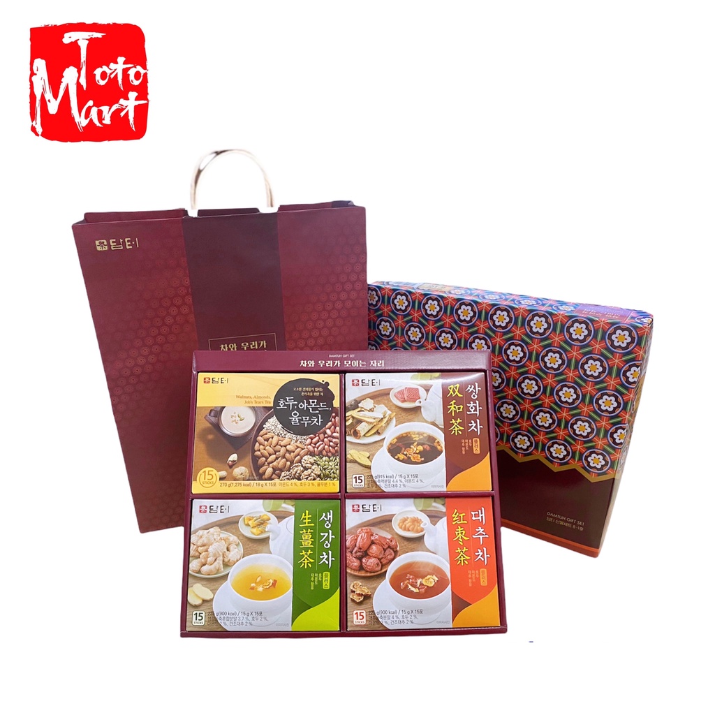 Bộ quà tặng 4 loại ngũ cốc và trà Damtul Gift Set Hàn Quốc