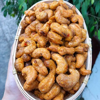 1kg hạt điều rang tỏi ớt bình phước nguyên hạt - giòn ngon