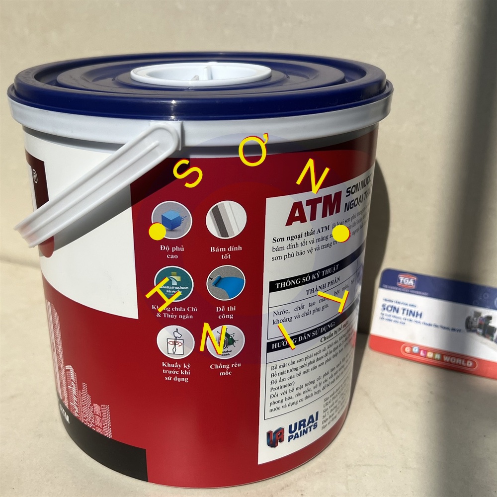 Sơn nước nội ngoại thất màu trắng ATM (3,5L) [Sơn chậu]