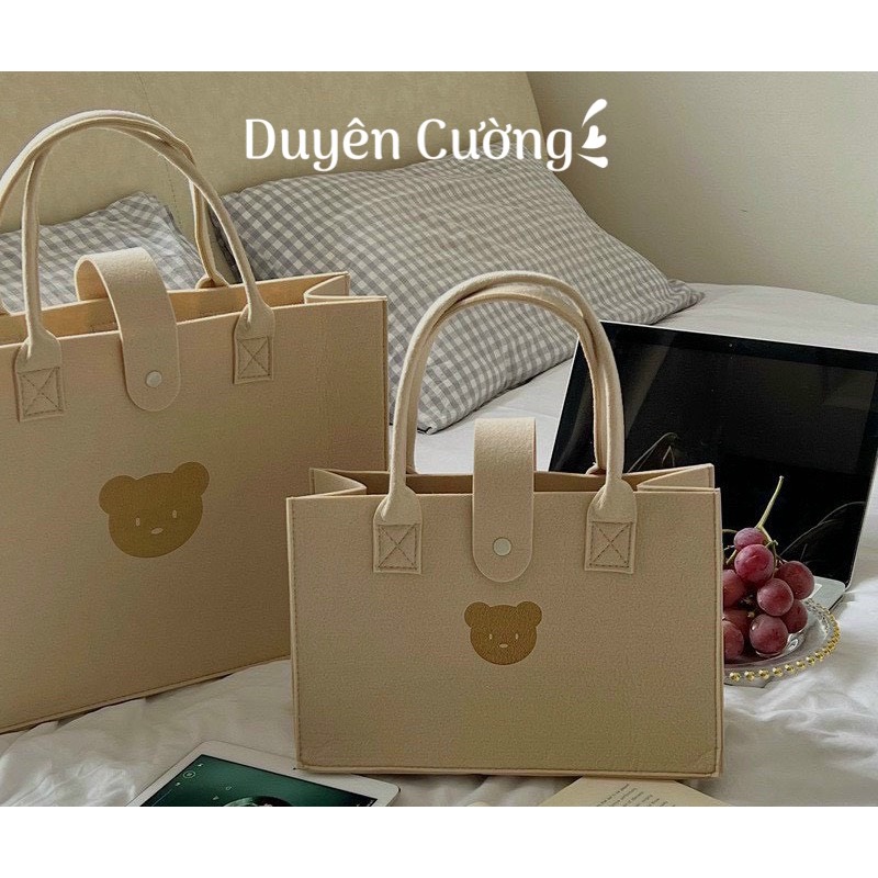 Túi Xách Tote Nữ Công Sở Đi Làm Phong Cách Ulzzang Cỡ Lớn Hình Con Gấu Xinh Đi Chơi shopduyencuong