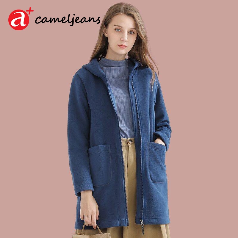 Áo khoác len dài giản dị CAMELJEANS A9W1Z2101 dành cho nữ
