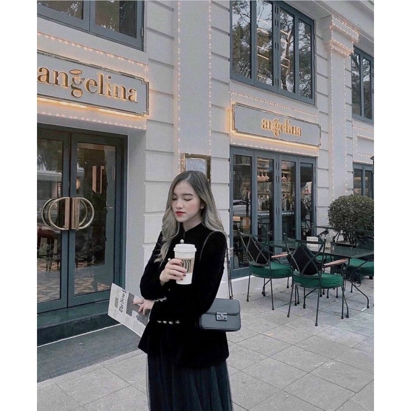 Túi full đen đinh sườn size 19