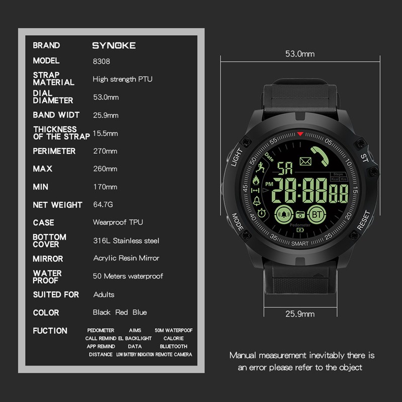 Đồng Hồ Thông Minh Đa Năng Synoke Kết Nối Bluetooth Cho Android Và Ios