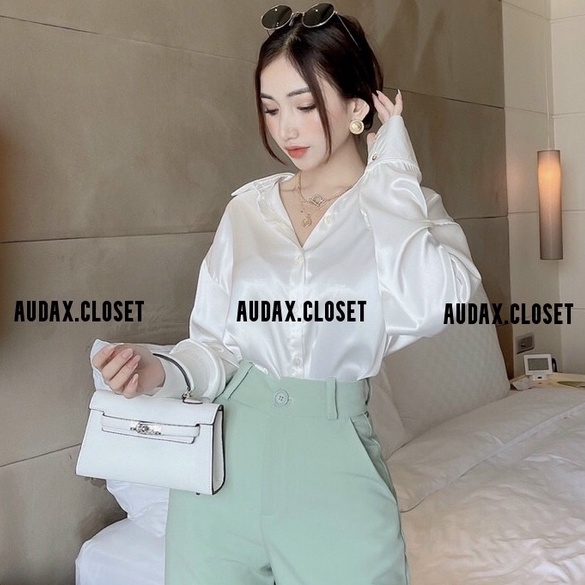 |Hàng Loại 1| Áo Sơ Mi Tay Dài Lụa Satin Unisex Freesize Rộng Đứng Form Nhiều Màu Cao Cấp May Kĩ