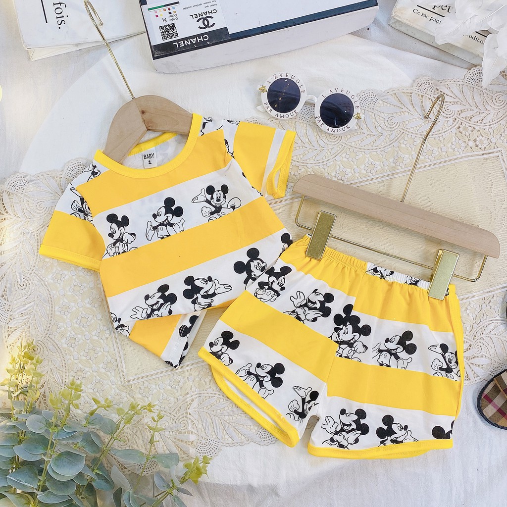 [Mã FAMAYFA2 giảm 10K đơn 50K] Bộ quần áo trẻ em vải COTTON Micky siêu đẹp bé trai gái đều mặc đẹp (10 - 24)kg