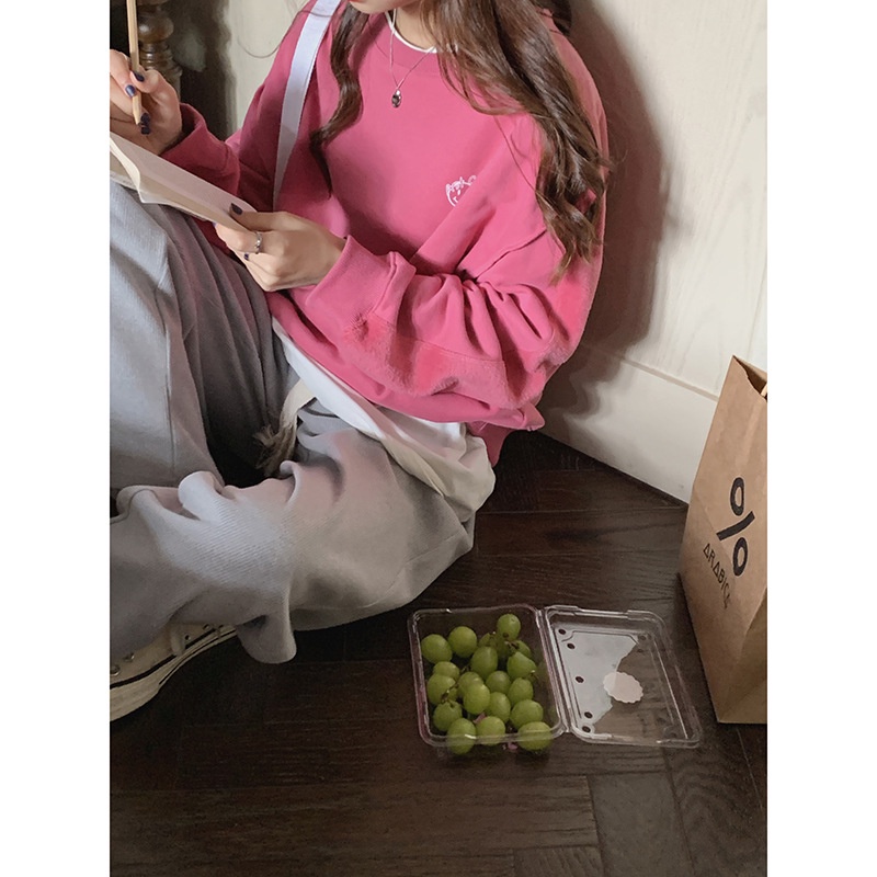 Áo nỉ Sweater nữ Cao cấp Chui đầu Thu Đông cổ tròn Form rộng Ulzzang Hàn Quốc | BigBuy360 - bigbuy360.vn
