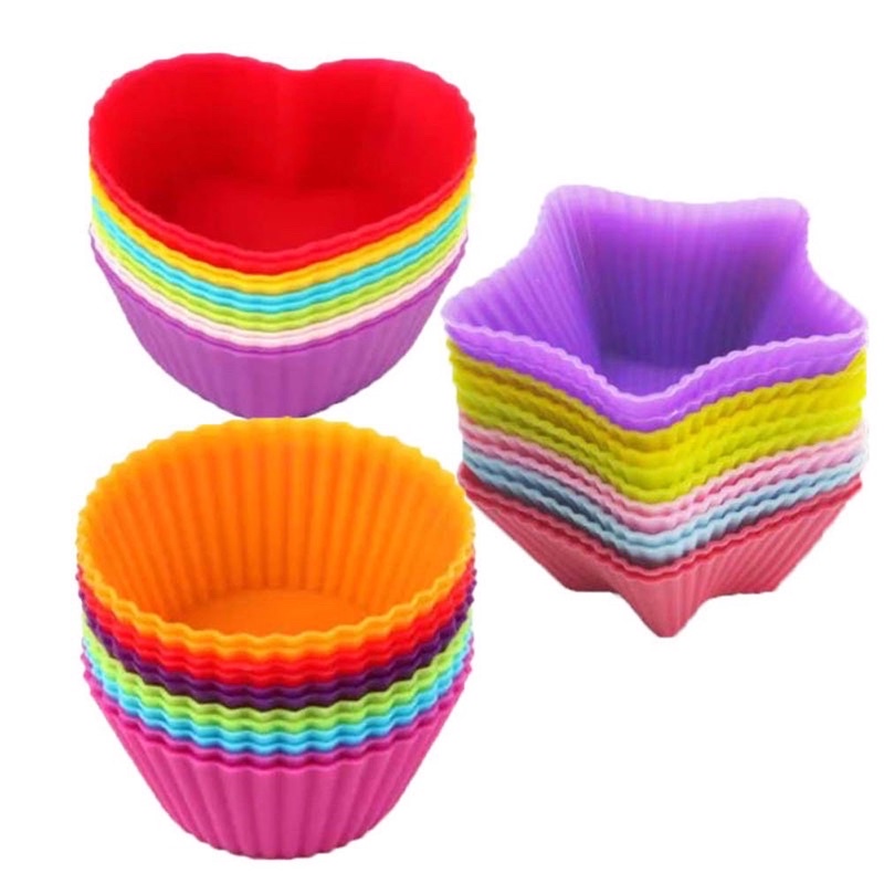 Khuôn làm bánh silicon, khuôn cupcake làm muffin, dụng cụ làm bánh, đồ ăn dặm cho bé