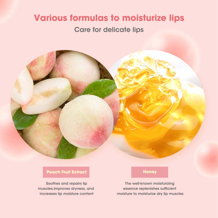 Son Dưỡng Môi Dạng Thạch Chiết Xuất Đào Tự Nhiên Chống Lão Hóa Và Nếp Nhăn