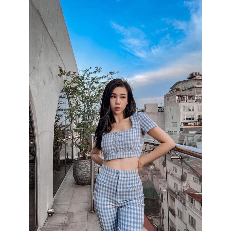 [ORDER-XUẤT] Set áo crop top/ Quần dài Zara xuất xịn