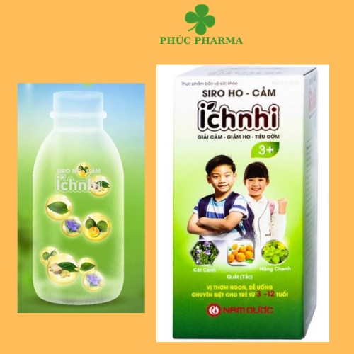 Siro ho ích nhi, ho cảm, hắt hơi, sổ mũi, long đờm cho bé, chai 90ml