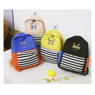 Balo nữ, hàn quốc, sọc trắng đen ( go to school )