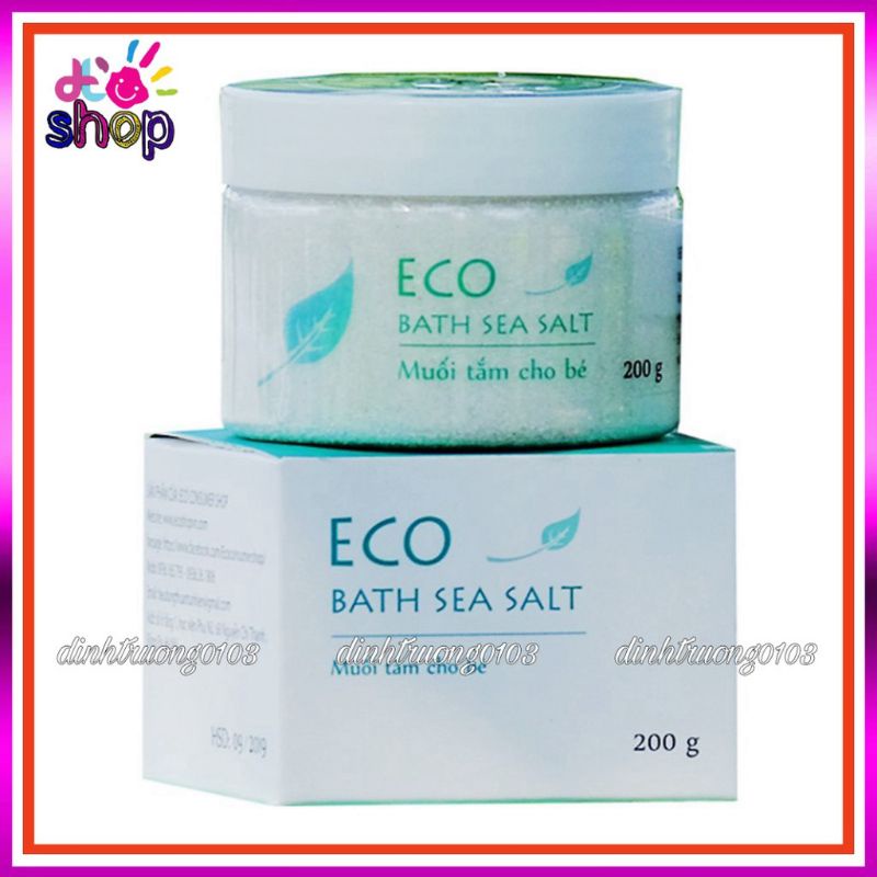 Muối Tắm Bé Sinh Dược Eco 200g - Muối tắm bé thảo dược- HẾT rôm sảy, mẩn ngứa, di ứng, làm ấm cơ thể bé