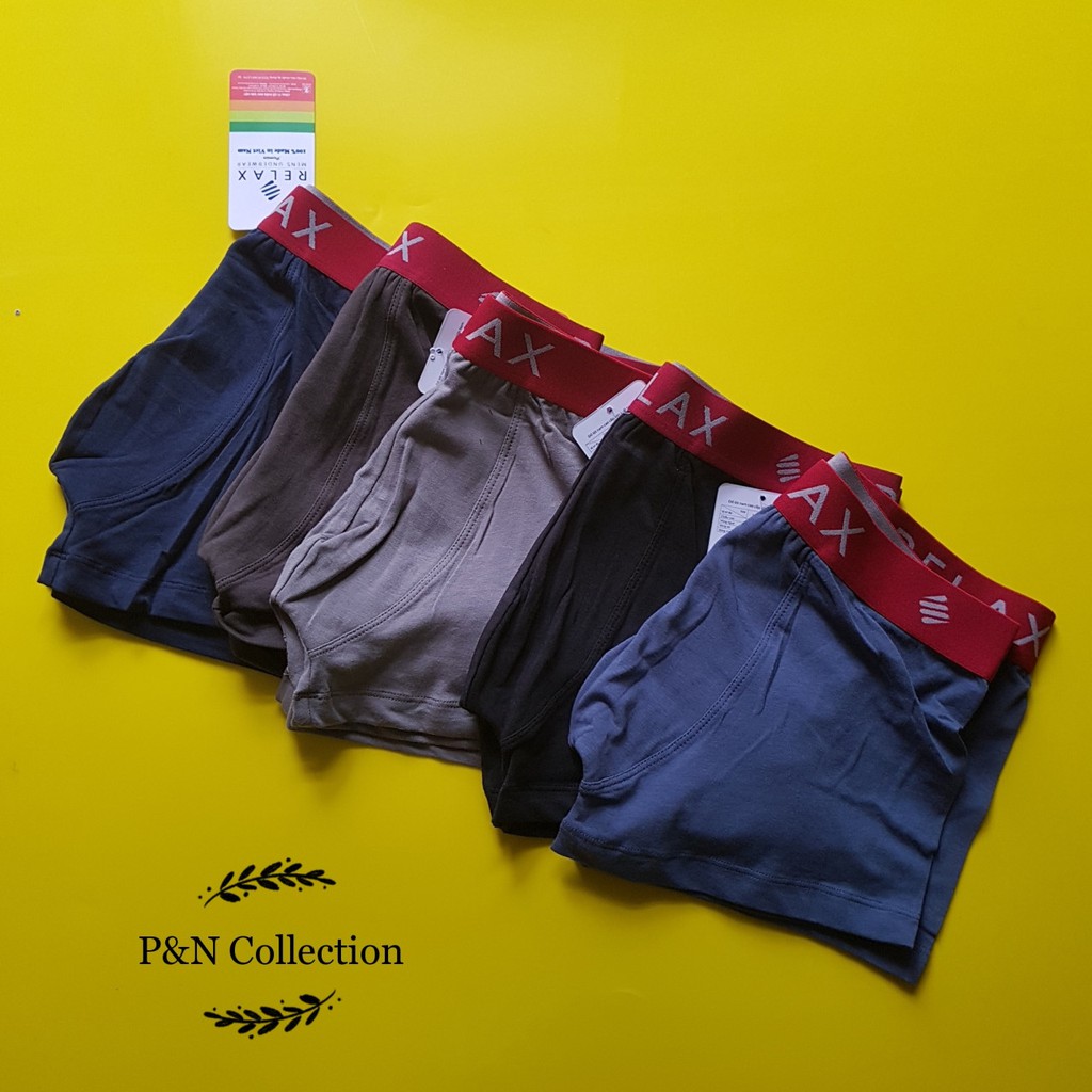 Combo 3 quần lót nam boxer đùi cao cấp cotton Relax 019 chính hãng lưng to bền đẹp, thoáng mát, thấm hút mồ hôi, co giãn