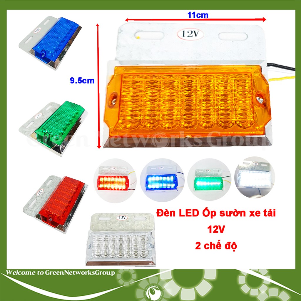 Đèn led ốp sườn hông xe tải và Container 2 chế độ loại công suất 12V - 24V siêu sáng Greennetworks ( 1 đèn )