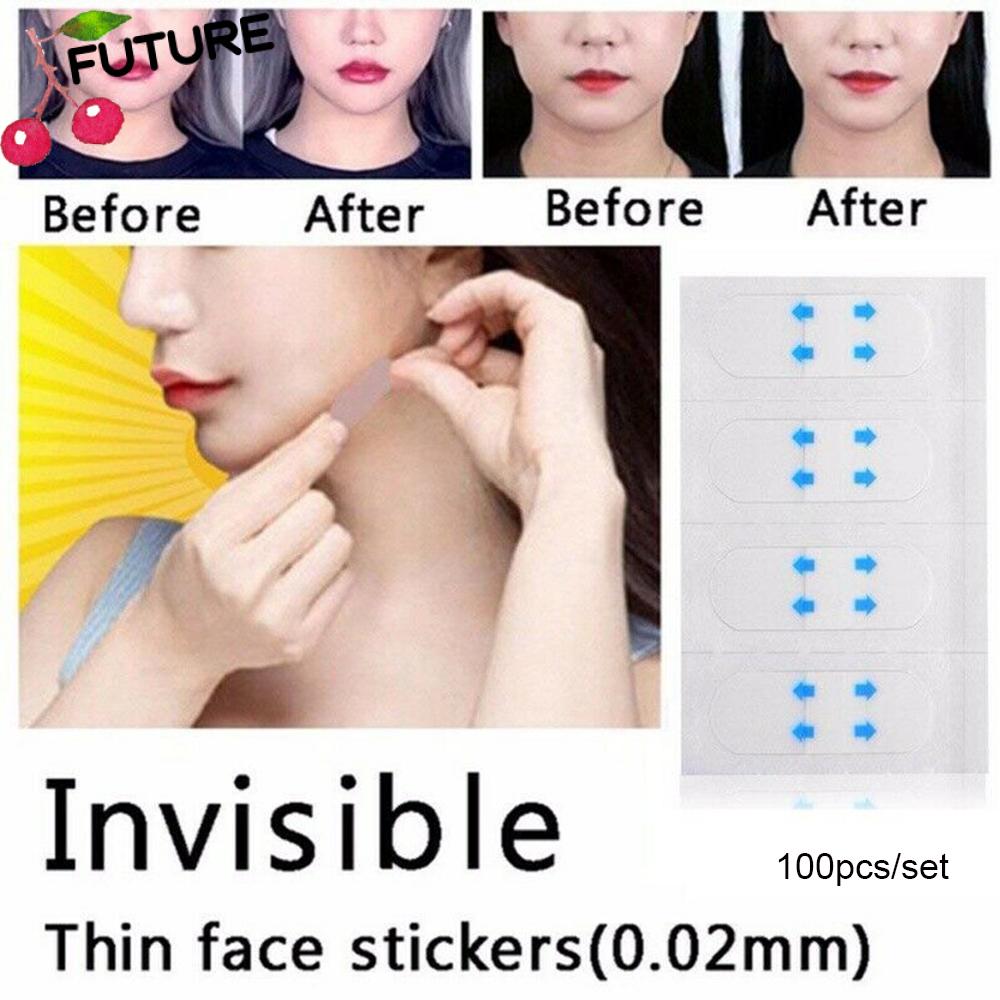 FUTURE 100pcs Hot Lifting Face Stickers Beauty Invisible Thin Face Patche New Tira Transparent Durable Lift Tools