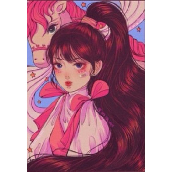 Bộ tranh đính đá 5D tự làm hình cô gái hoạt hình 2 size 30*40cm