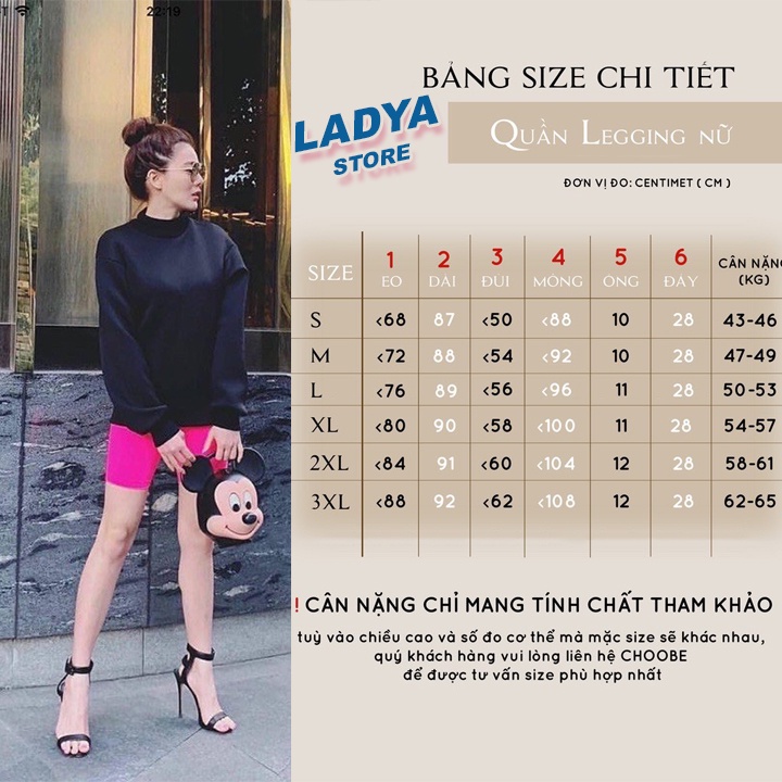 [Mã FAMARAL2 giảm 10K đơn 50K] Quần legging đùi ngố vải mềm mịn trơn đi tập gym đi chơi LADYA STORE M311