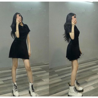 ĐẦM BODY CỔ POLO HỒNG ĐEN