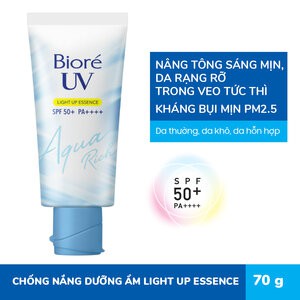 Tinh Chất Chống Nắng Giúp Da Sáng Rạng Rỡ Biore UV Aqua Rich Light Up Essence SPF50+/++++ 70g