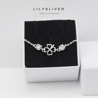 Lắc tay / Vòng tay bạc cỏ 4 lá chất liệu bạc ta - Lily
