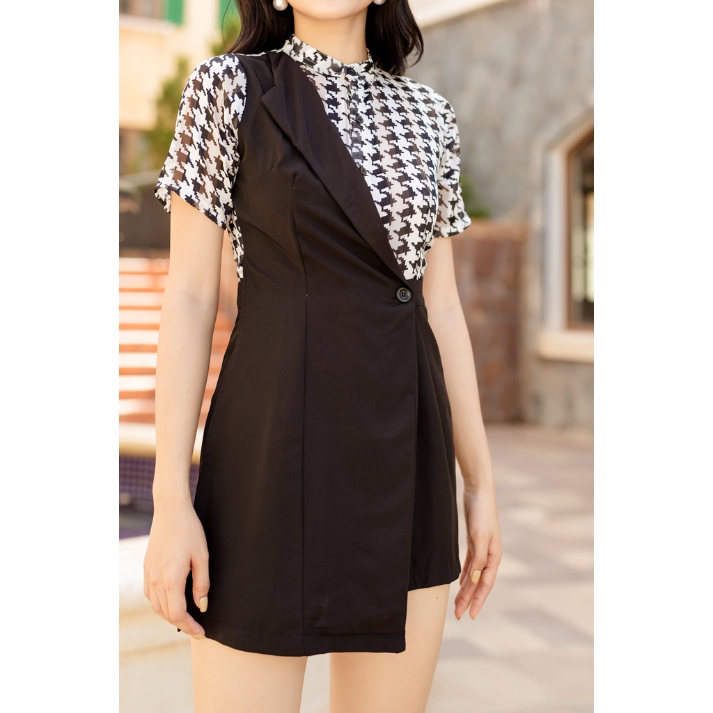 Jumpsuit ngắn thiết kế phối hoạ tiết SJ836 - Phong Cách SAIGON | BigBuy360 - bigbuy360.vn
