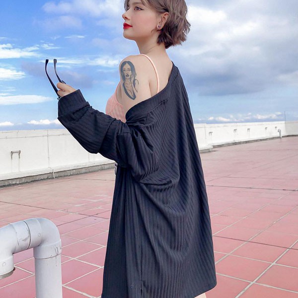 Áo khoác Cardigan đen - YAK011270