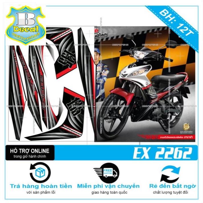 ( Quí khách vui lòng mang ra tiệm cho thợ dán ) Tem EX 2010 THÁI ĐỎ ĐEN 2262 [Bi Decal]