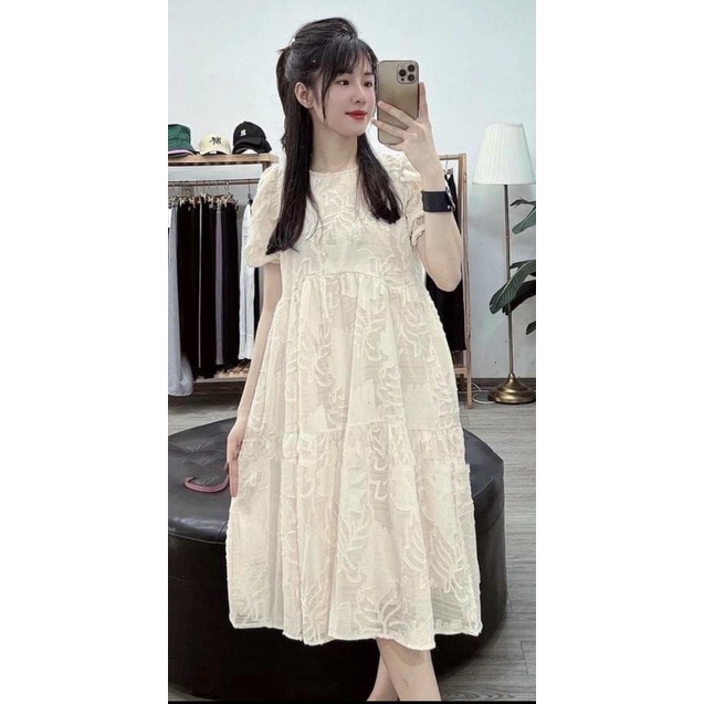 Váy Bầu Đầm Bầu Mùa Hè Thiết Kế Chất Voan Tơ 2 Lớp Dáng Suông Tay Ngắn Mềm Mát Xinh Xắn A054 Lin Store66