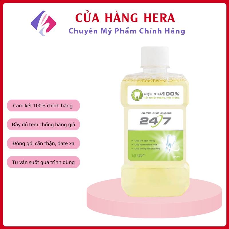 Nước Súc Miệng Thảo Mộc Bách Hương Tán 24/7 Chiết Xuất Lá Xoài Ngăn ngừa các Vấn Đề Về Răng Miệng 250ml