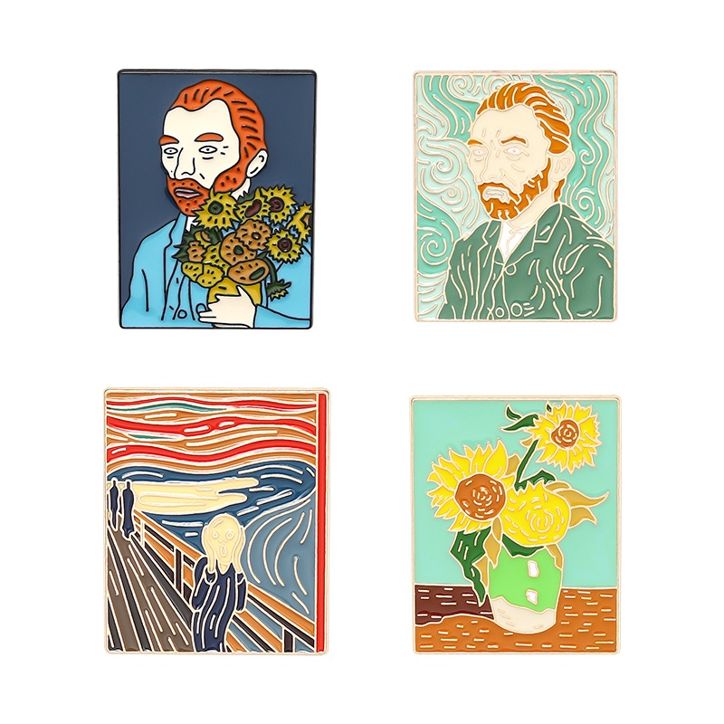 Huy Hiệu Cài Áo Hình Tranh Sơn Dầu Van Gogh 33 Phong Cách Làm Quà Tặng Cho Bạn Bè