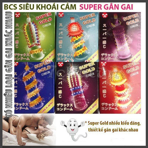 Bao Cao Su Gân Gai Lớn Supper Gold Nhật Bản - Hộp 2 Chiếc